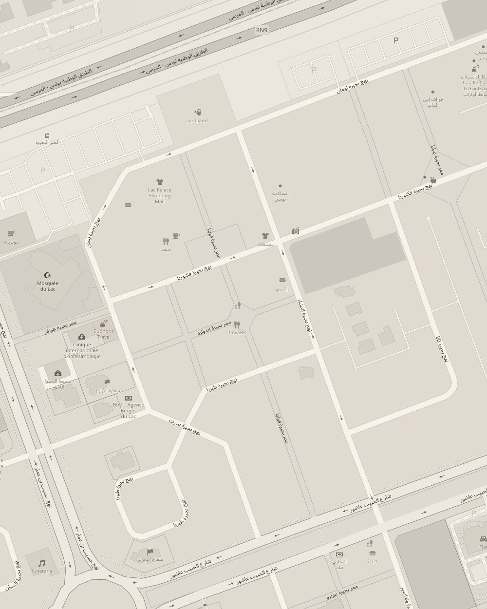 Plan des environs de l'atelier, a Tunis